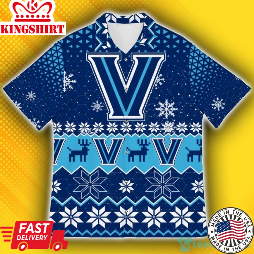 Ncaa Villanova Wildcats Snowflake Pattern Trendy Hawaiian Shirt Aloha Shirt