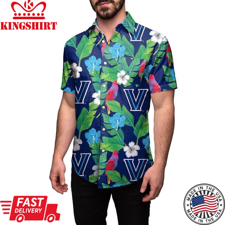 Ncaa Villanova Wildcats Tropical Floral Trendy Hawaiian Shirt Aloha Shirt