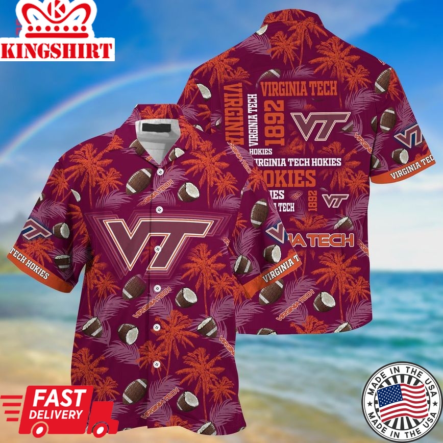 Ncaa Virginia Tech Hokies Coconut Maroon Trendy Hawaiian Shirt Aloha Shirt