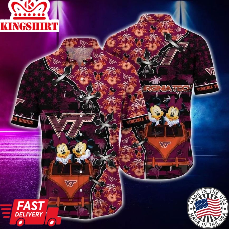 Ncaa Virginia Tech Hokies Mickey Mouse Trendy Hawaiian Shirt Aloha Shirt