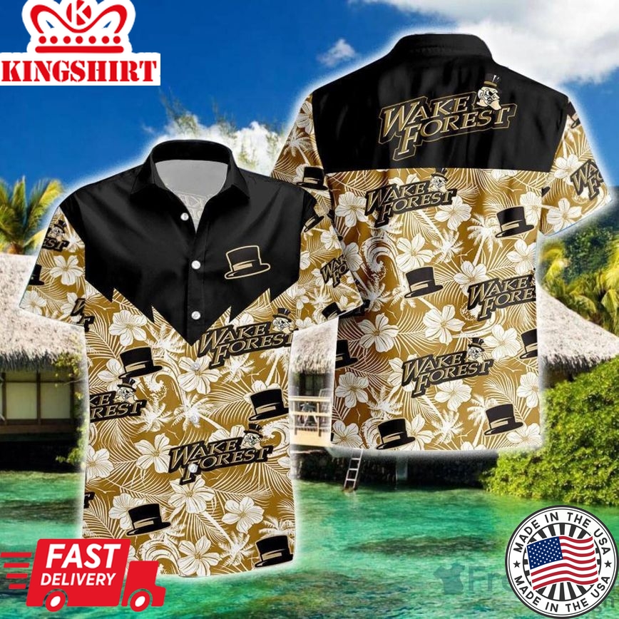 Ncaa Wake Forest Demon Deacons Tropical Seamless Trendy Hawaiian Shirt Aloha Shirt