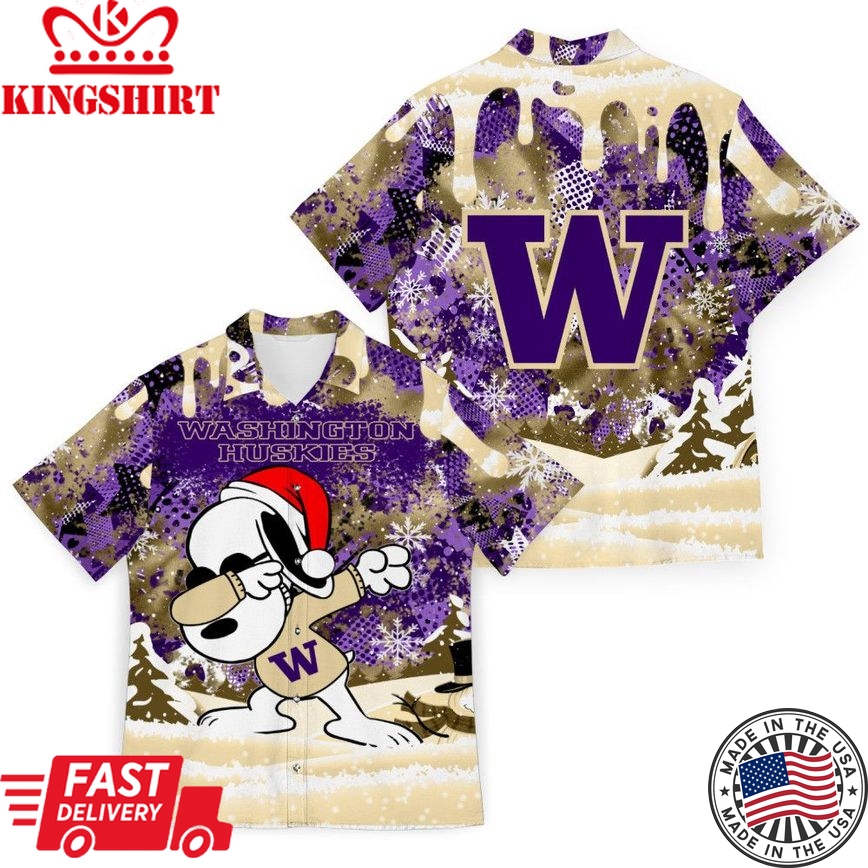 Ncaa Washington Huskies Snoopy Christmas Trendy Hawaiian Shirt Aloha Shirt