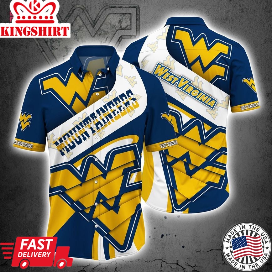 Ncaa West Virginia Mountaineers Blue God Trendy Hawaiian Shirt V3 Aloha Shirt