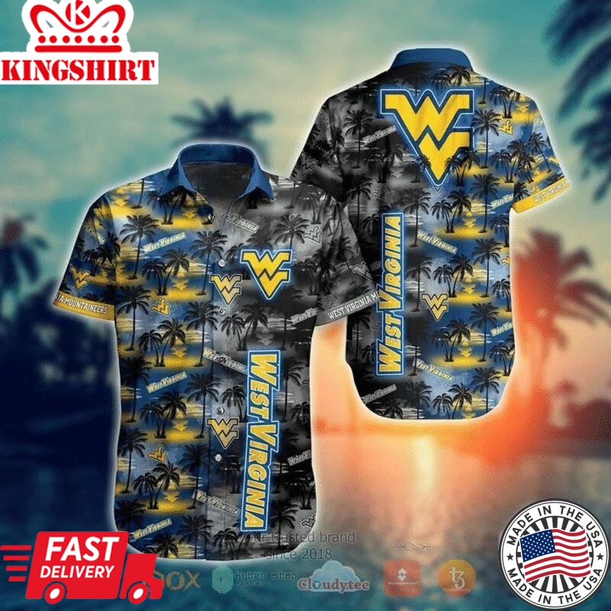 Ncaa West Virginia Mountaineers Coconut Trees Trendy Hawaiian Shirt Aloha Shirt