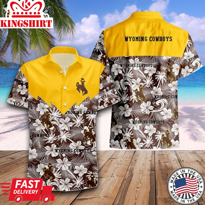 Ncaa Wyoming Cowboys Hibiscus Trendy Hawaiian Shirt Aloha Shirt