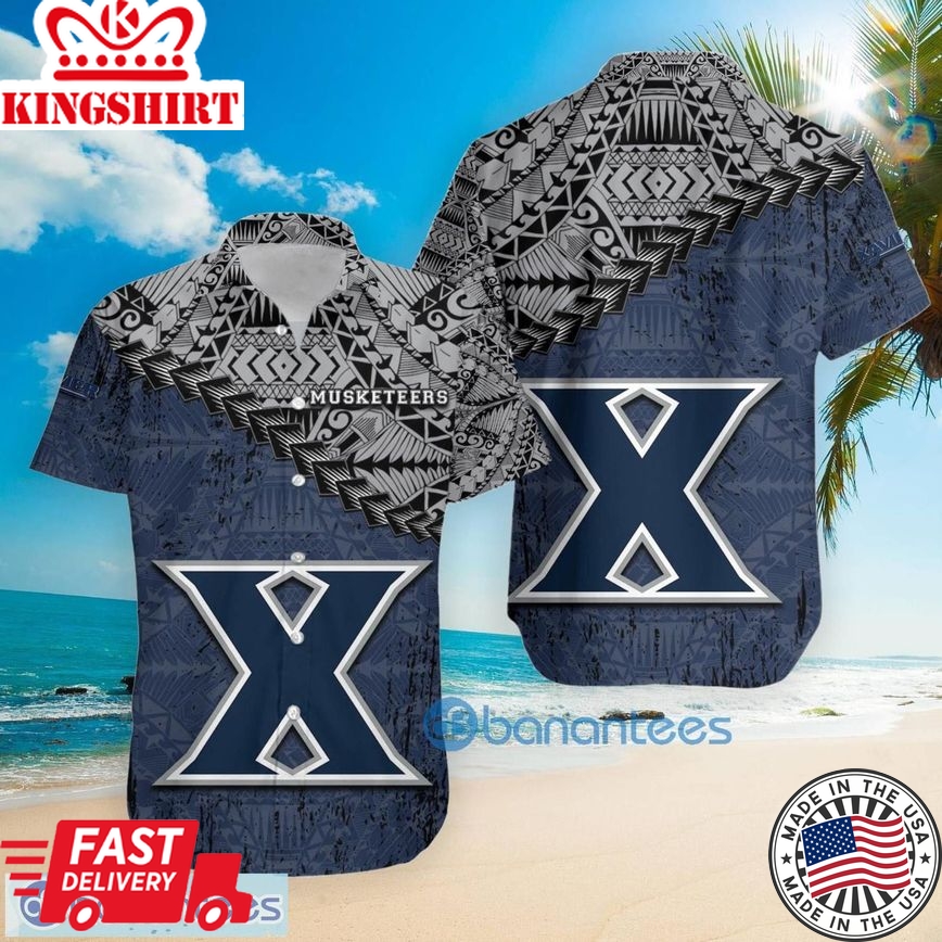 Ncaa Xavier Musketeers Grunge Polynesian Tattoo Trendy Hawaiian Shirt Aloha Shirt