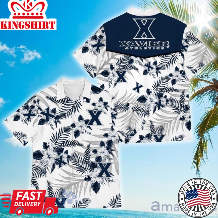 Ncaa Xavier Musketeers Tropical Flower Trendy Hawaiian Shirt Aloha Shirt