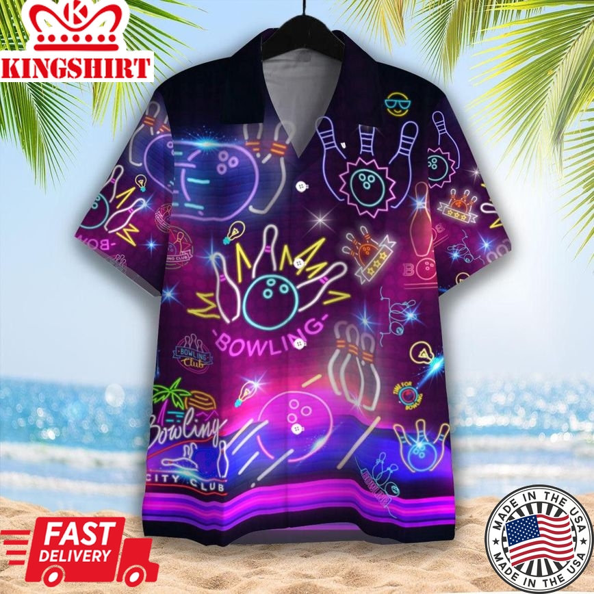 Neon Bowling Club Trendy Hawaiian Shirt