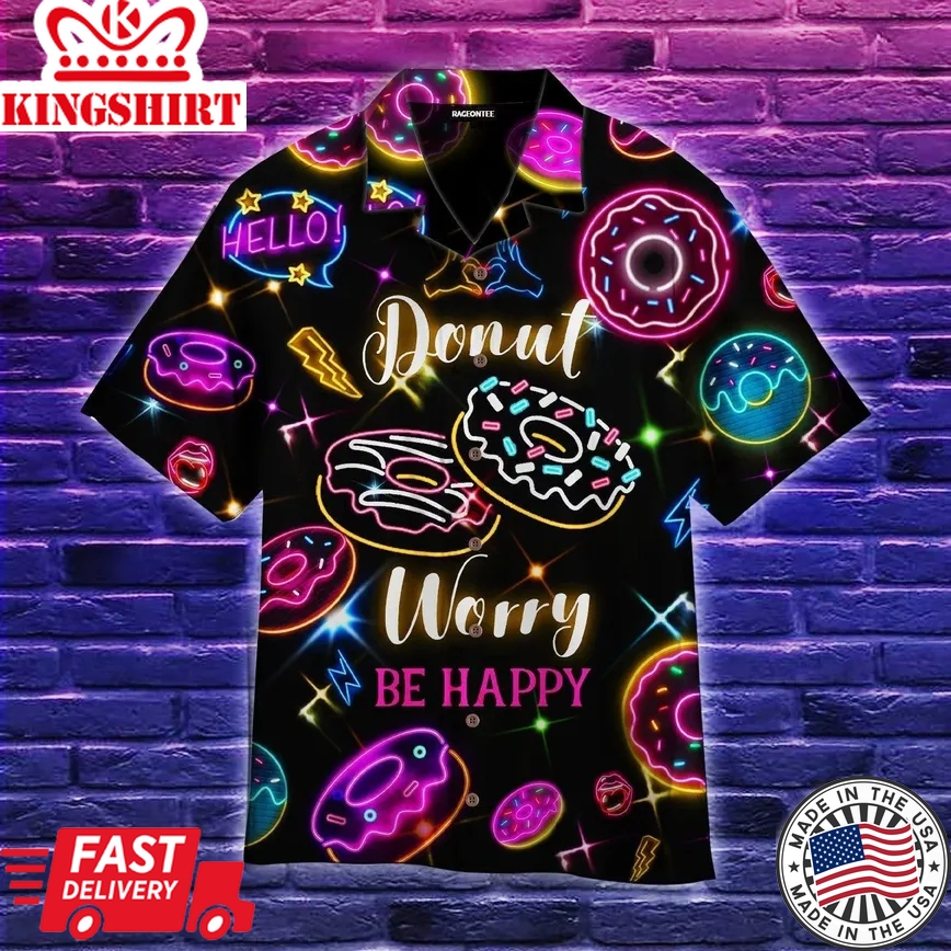 Neon Donut Rain Trendy Hawaiian Shirt