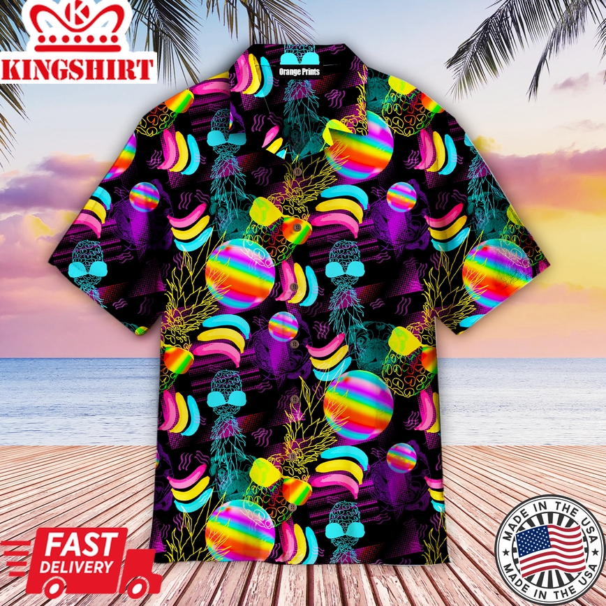 Neon Rainbow Lgbt Tropical Aloha Hawaiian Shirts For Men & For Women |