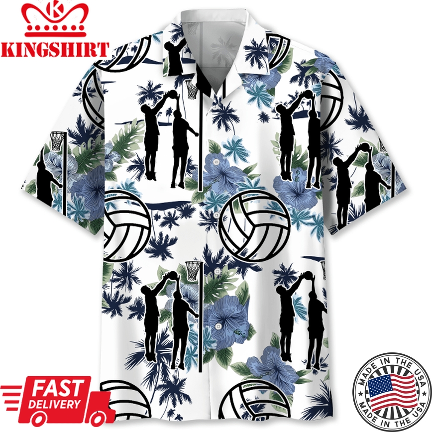 Netball White Nature Trendy Hawaiian Shirt