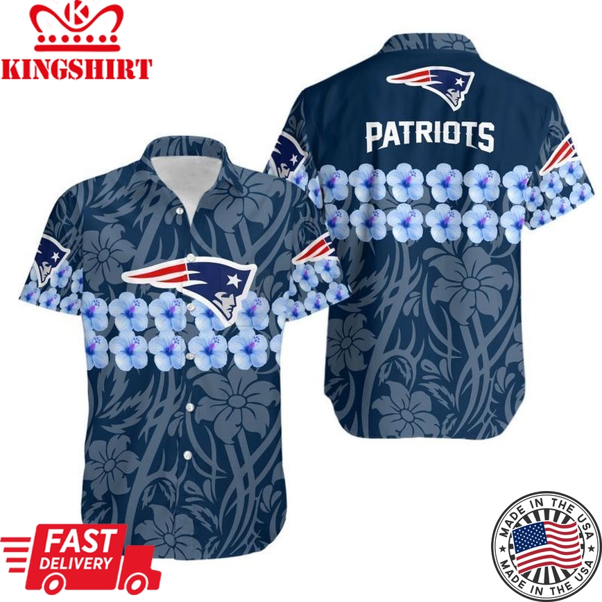 New England Patriots Flower and Logo Hawaiian Shirt and Shorts: Summer Collection