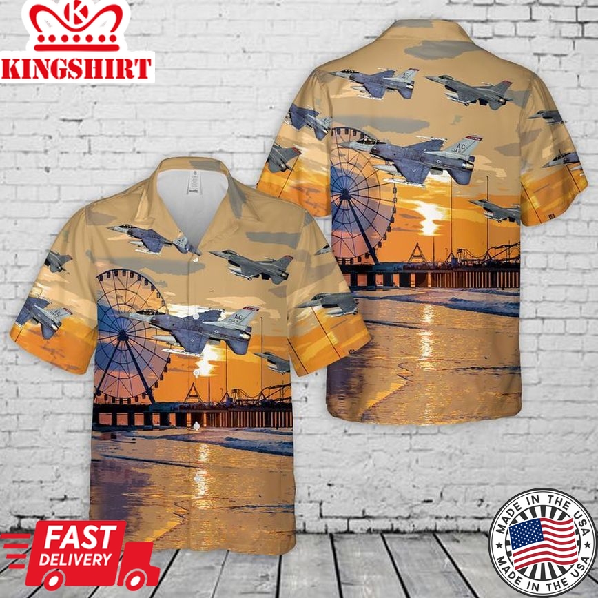 New Jersey Air National Guard 177th Fighter Wing F-16 Fighting Falcons Trendy Hawaiian Shirt: Fighter Squadron Pride