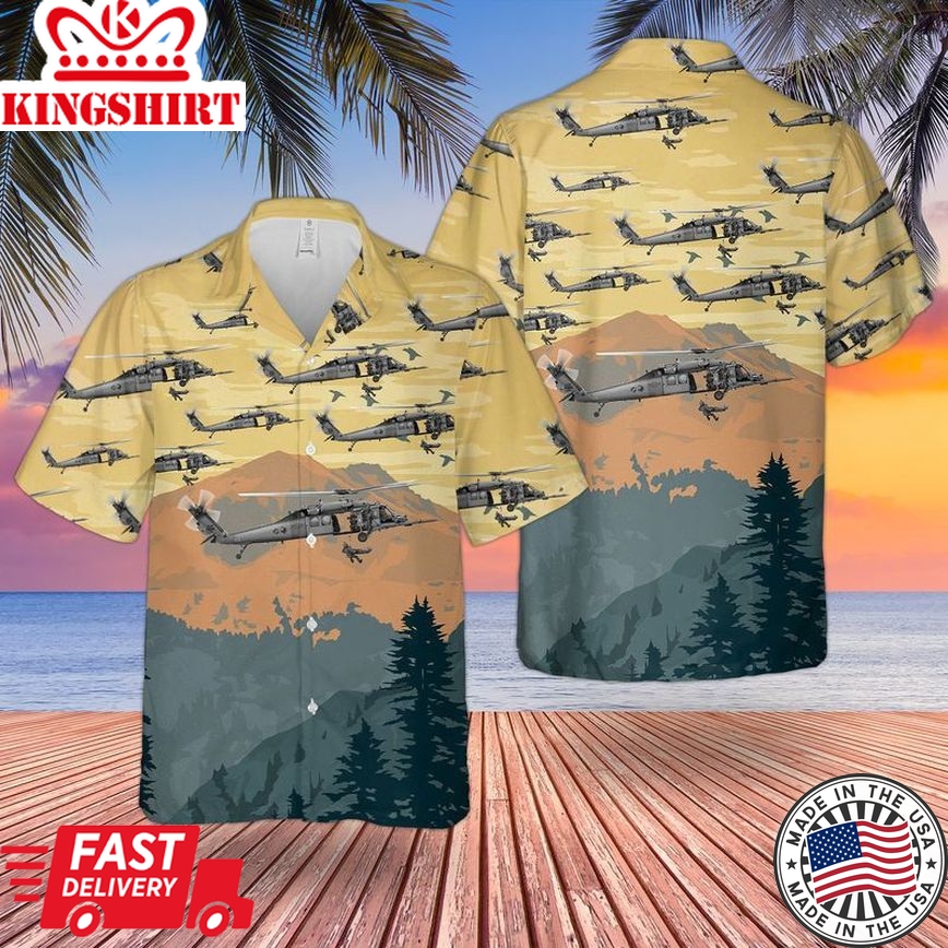 New York Air National Guard 101St Rescue Squadron Hh-60G Pave Hawk Trendy Hawaiian Shirt