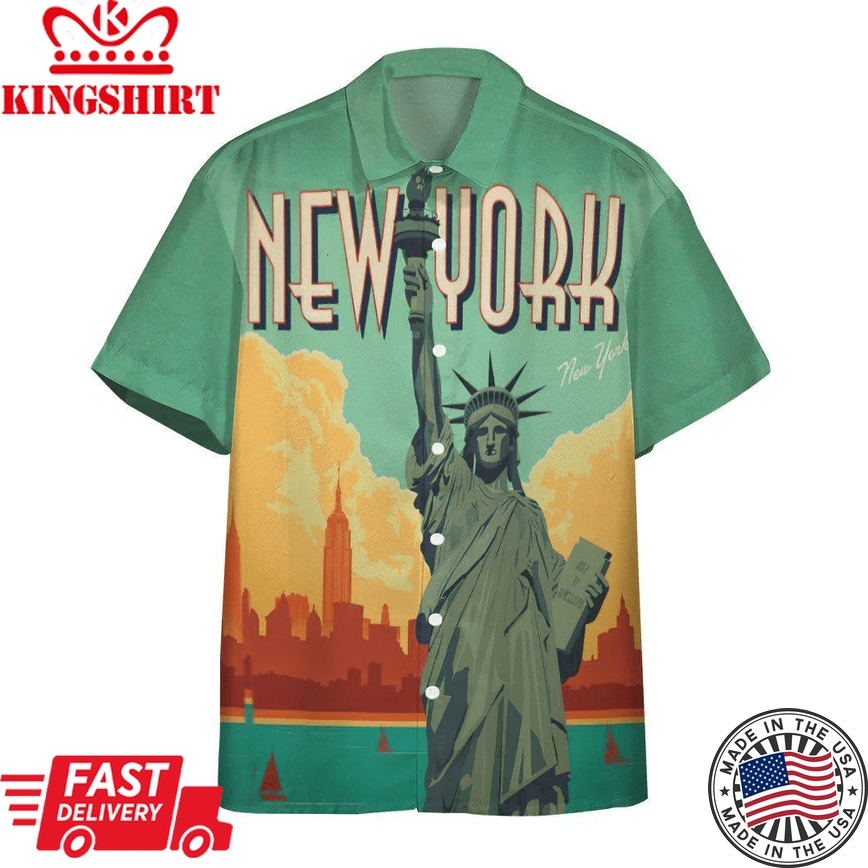 New York City Lady Liberty Trendy Hawaiian Shirt