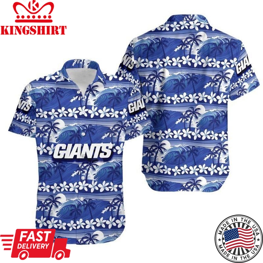 New York Giants Coconut Trees NFL Gift For Fan Hawaii Shirt And Shorts