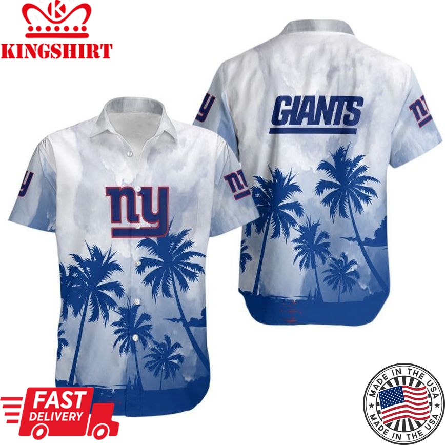 New York Giants Coconut Trees NFL Gift For Fan Hawaiian Shirt Graphic Print