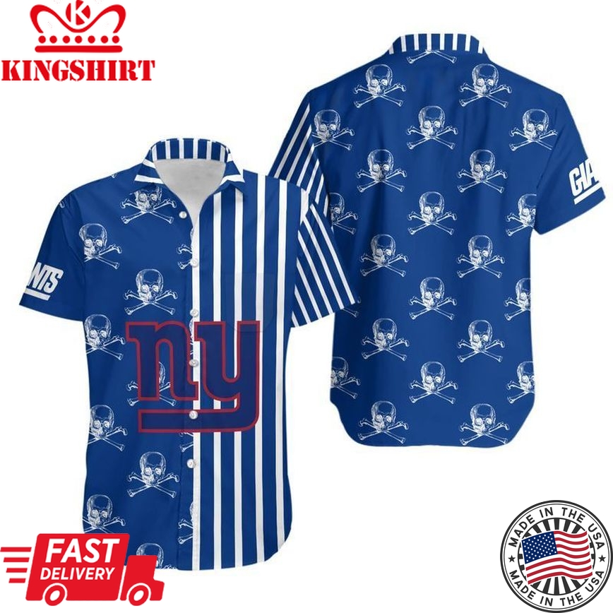 New York Giants Stripes And Skull Hawaii Shirt And Shorts Summer Collection