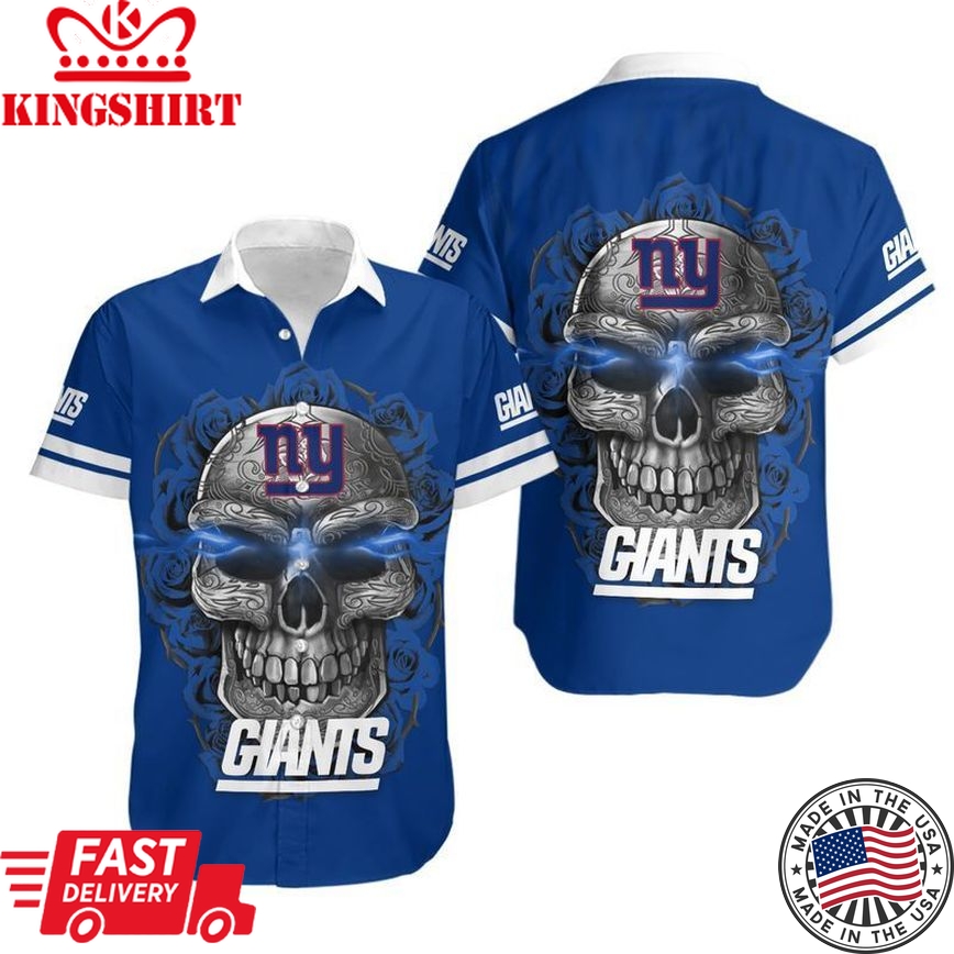 New York Giants Sugar Skull NFL Gift For Fan Hawaiian Graphic Print Sh