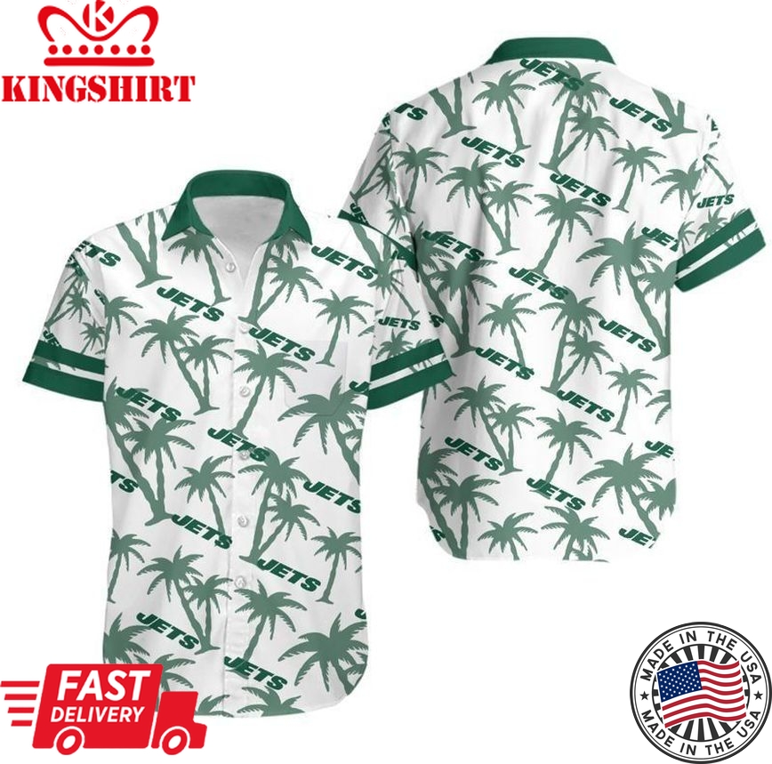 New York Jets Coconut Tree NFL Gift For Fan Hawaii Shirt And Shorts Summer Collection