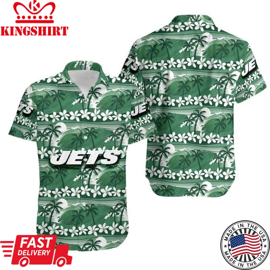 New York Jets Coconut Trees NFL Gift For Fan Hawaii Shirt And Shorts Shirt