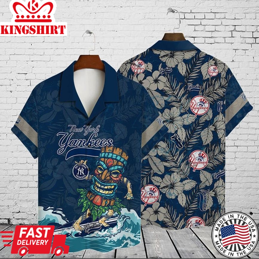 New York Yankees All Over Print Trendy Hawaiian Shirt