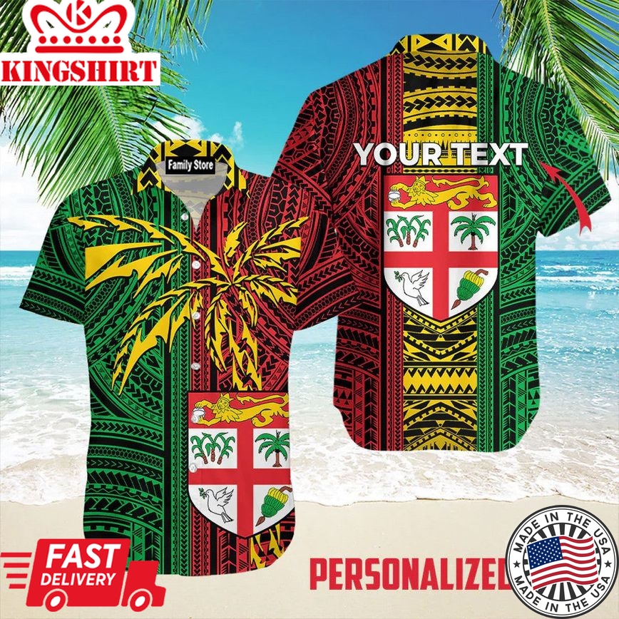 Newest Fiji Mix Coconut Custom Name Hawaiian Shirts