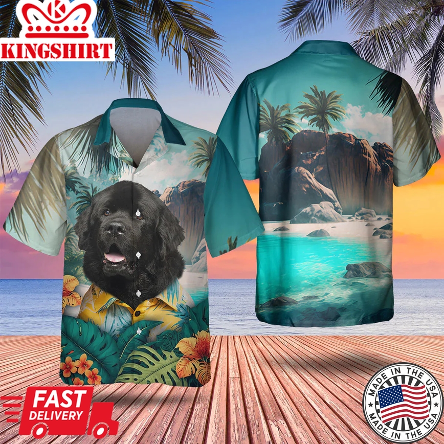 Newfoundland Tropical Trendy Hawaiian Shirt, Dog Lover Trendy Hawaiian Shirt, Summer Gift For Men And Women