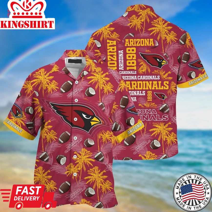 Nfl Arizona Cardinals Coconut Red Yellow Trendy Hawaiian Shirt Aloha Shirt