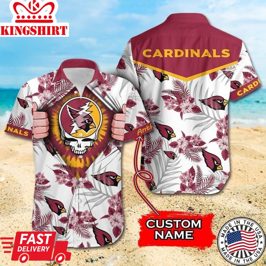 NFL Arizona Cardinals Grateful Dead Gift For Fan Personalized Hawaiian Shirt & Short