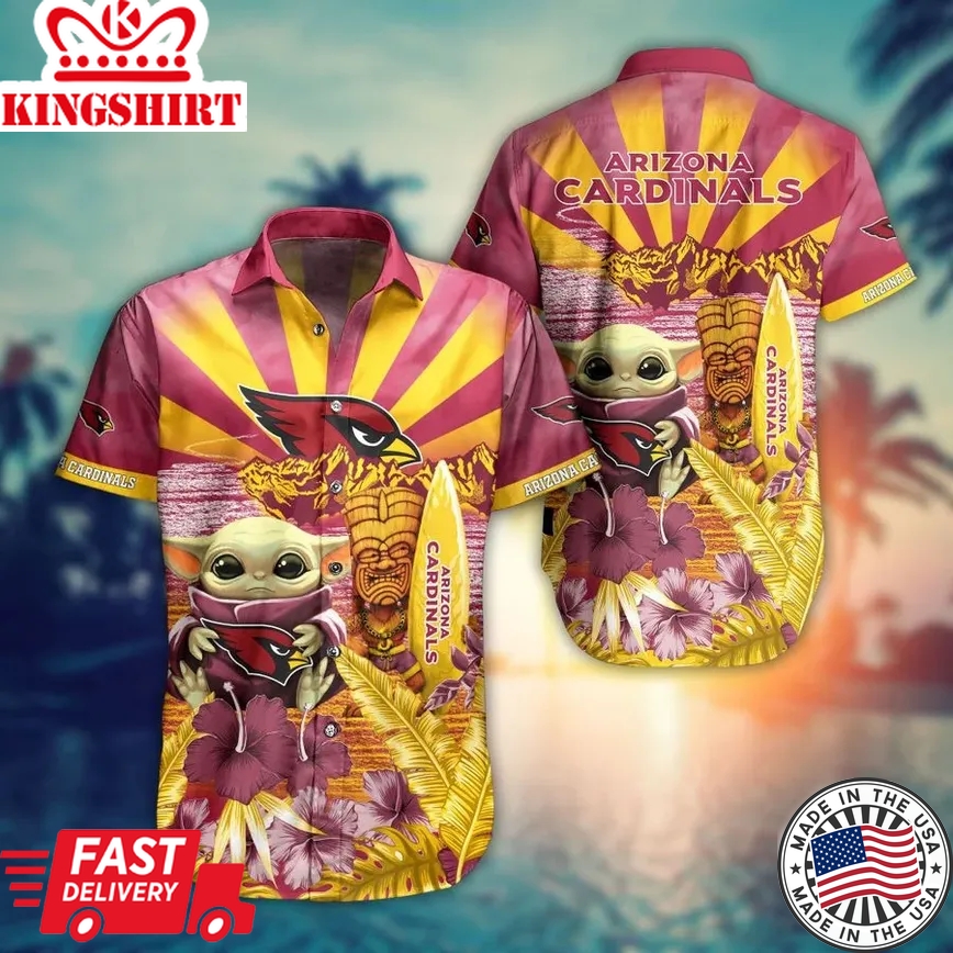 NFL Arizona Cardinals Hawaiian Shirt Baby Yoda Style Summer Collection Trending Hawaiian Shirts