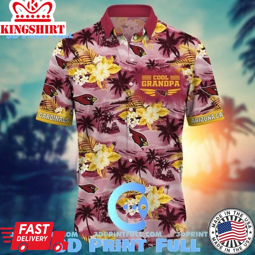 NFL Arizona Cardinals Hawaiian Shirt Grandparent New 2023