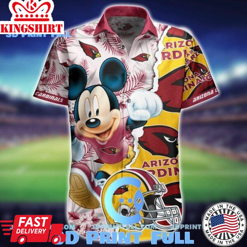 NFL Arizona Cardinals Hawaiian Shirt Mickey Mouse All Over Print