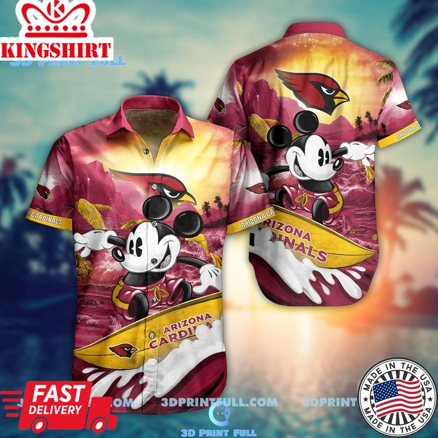 NFL Arizona Cardinals Hawaiian Shirt Mickey Mouse Summer Collection Trending Hawaiian Shirts