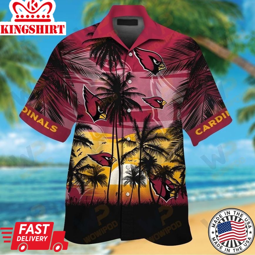 Nfl Arizona Cardinals Red Beach Sun Trendy Hawaiian Shirt Aloha Shirt