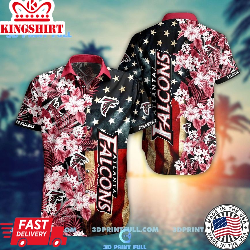 NFL Atlanta Falcons Hawaiian Shirt Flag Flower