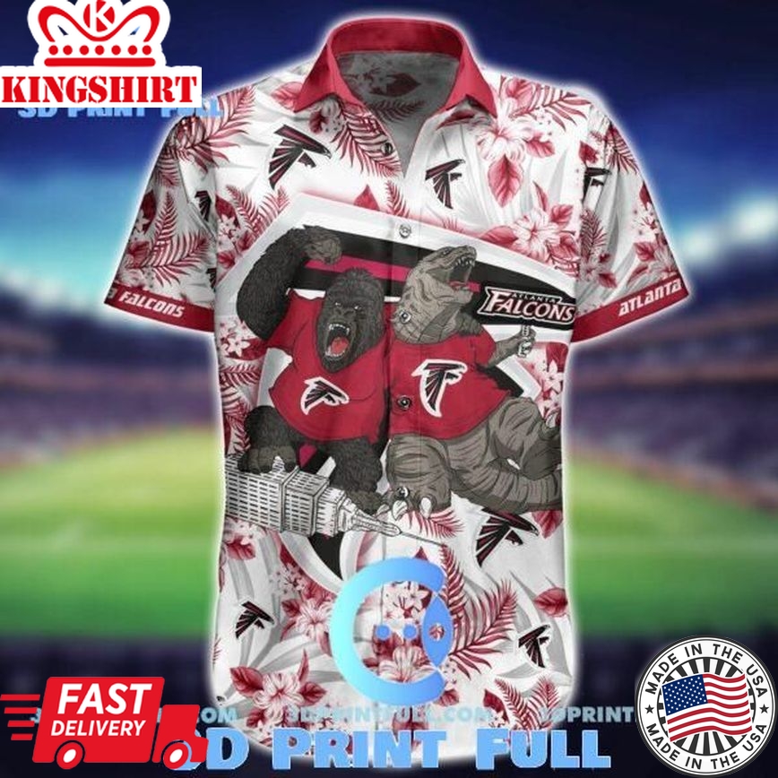 NFL Atlanta Falcons Hawaiian Shirt Kingkong Godzilla