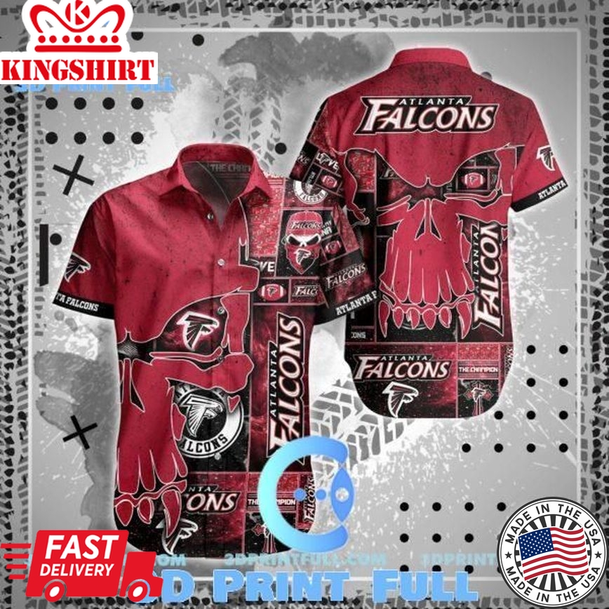 NFL Atlanta Falcons Hawaiian Shirt Short Skull All Over Print