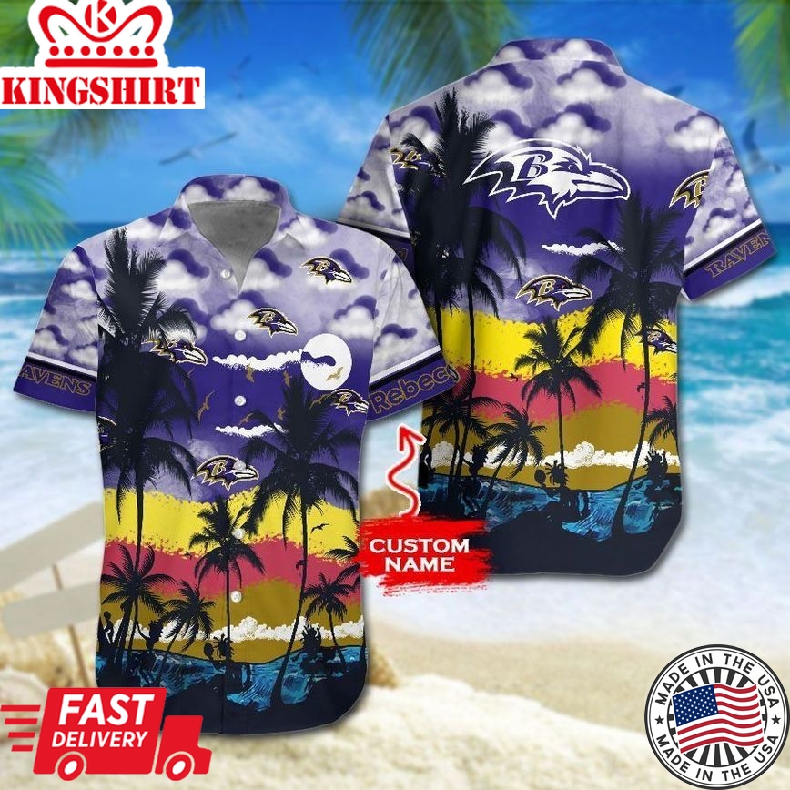 NFL Baltimore Ravens Hawaiian Shirt And Shorts