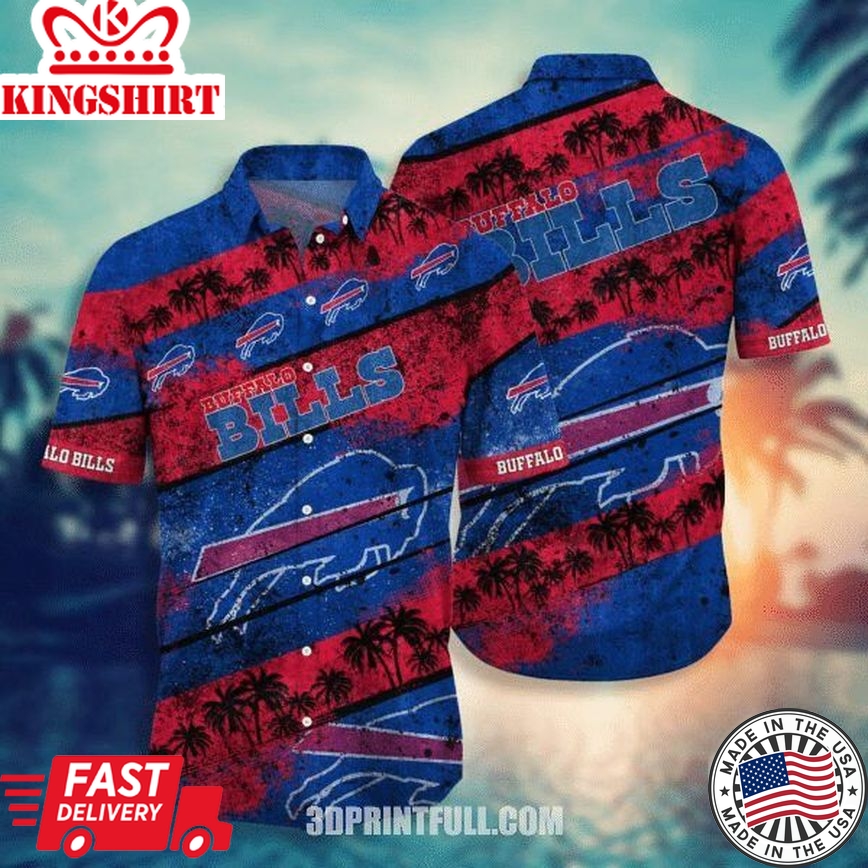 Nfl Buffalo Bills Blue Red Coconut Tree Trendy Hawaiian Shirt Aloha Shirt