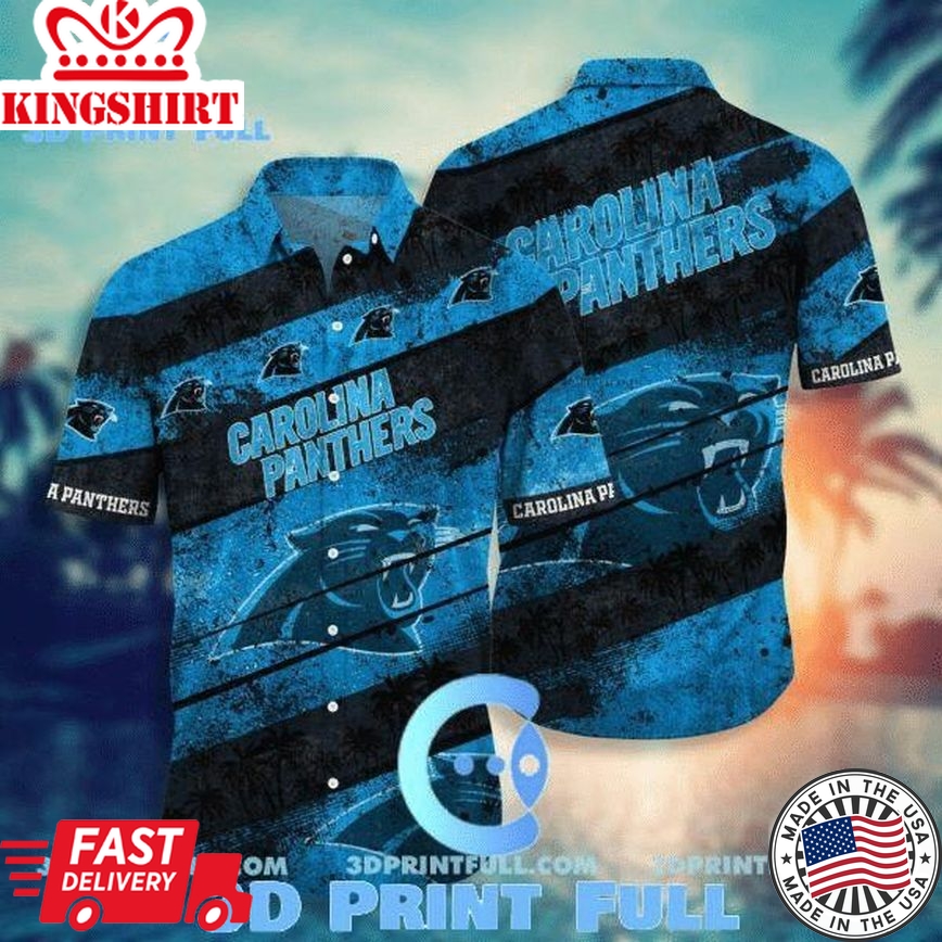 Nfl Carolina Panthers Blue Black Trendy Hawaiian Shirt Aloha Shirt