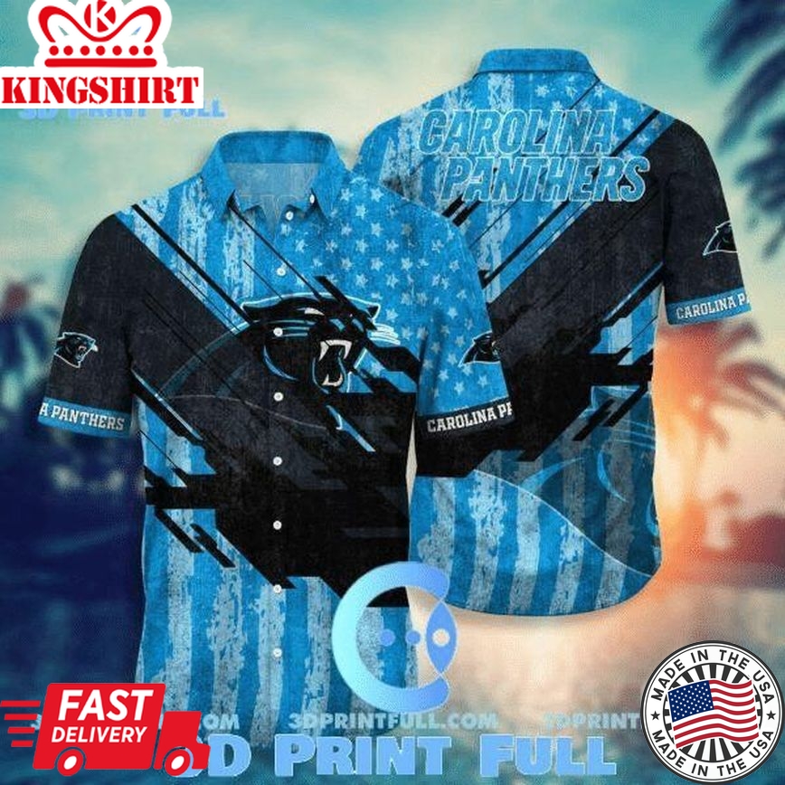 Nfl Carolina Panthers Blue Black Trendy Hawaiian Shirt V2 Aloha Shirt