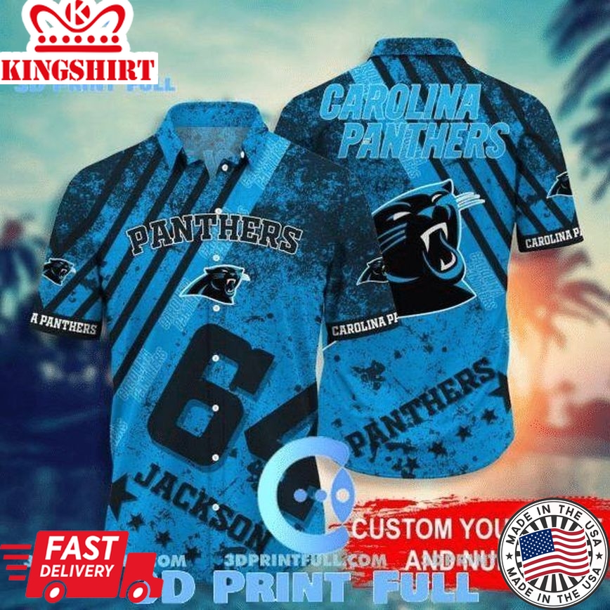 Nfl Carolina Panthers Custom Name Number Trendy Hawaiian Shirt Aloha Shirt