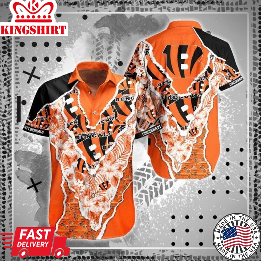 NFL Cincinnati Bengals Hawaiian Shirt And Short This Summer Trending Hawaiian Shirts Design 1