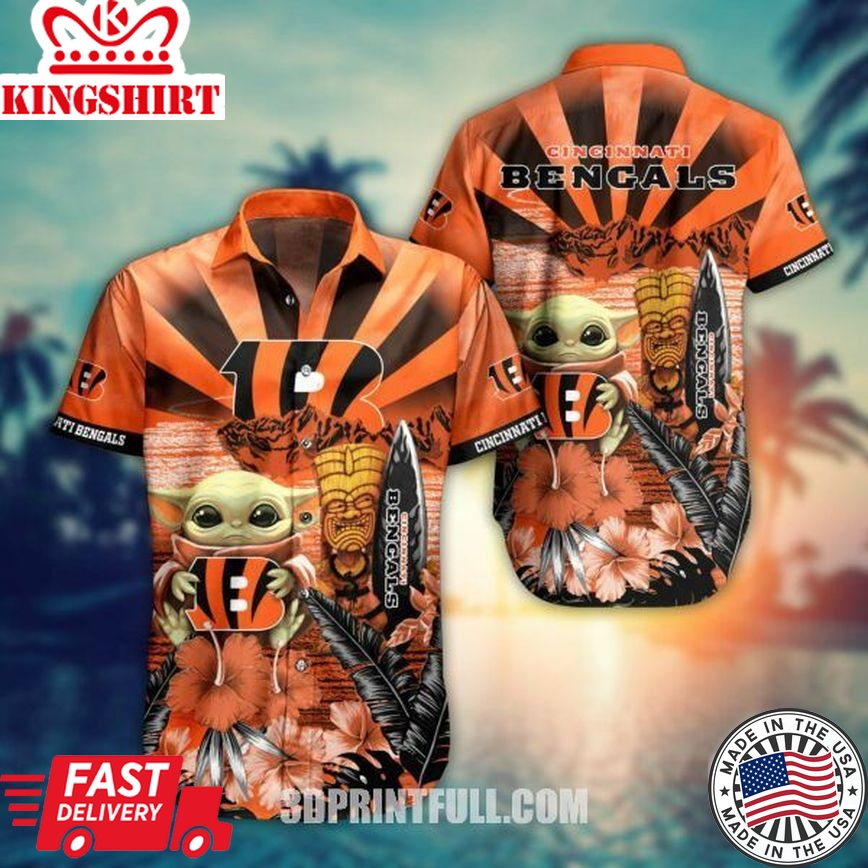 NFL Cincinnati Bengals Hawaiian Shirt Baby Yoda Style Summer Collection Trending Hawaiian Shirts