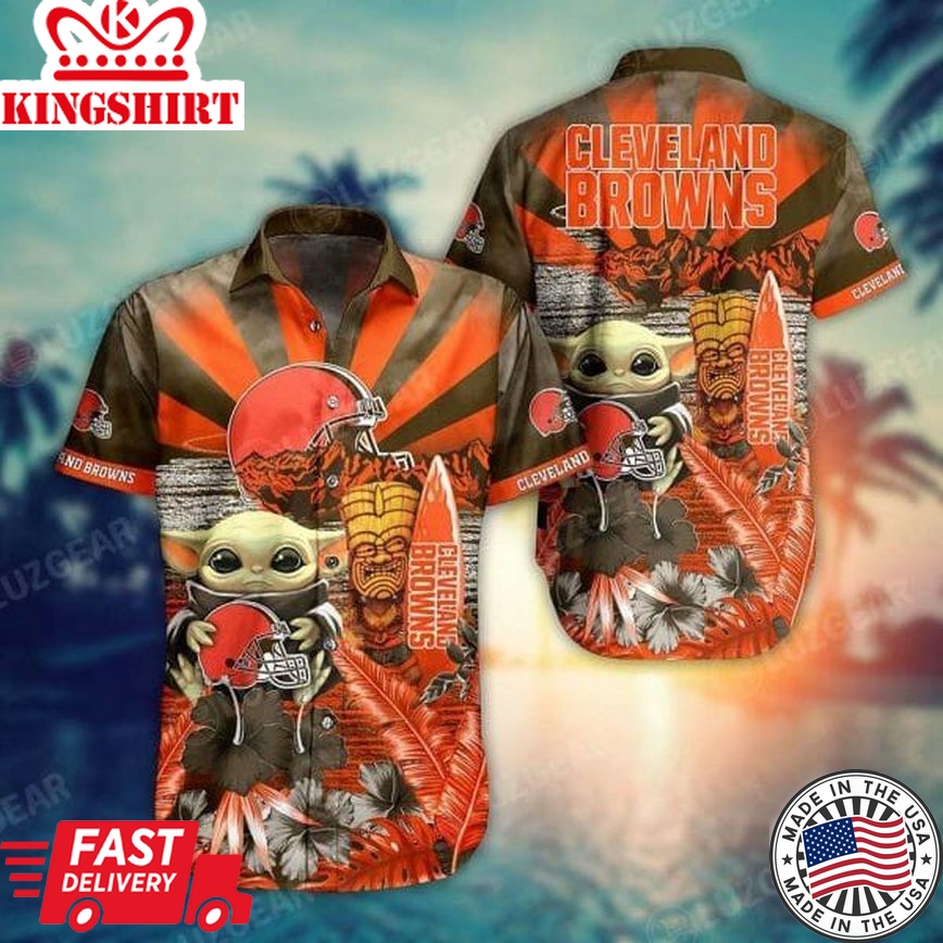 Nfl Cleveland Browns Baby Yoda Trendy Hawaiian Shirt Aloha Shirt