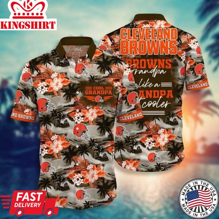 NFL Cleveland Browns Hawaiian Shirt For Grandparent New