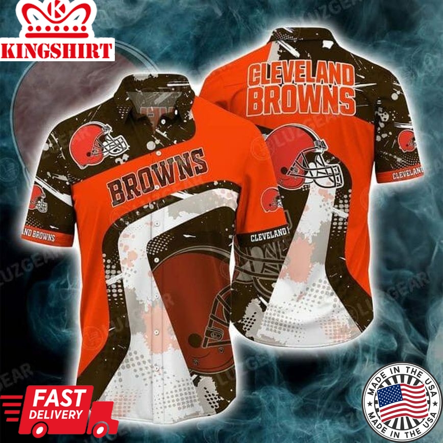 Nfl Cleveland Browns Orange Trendy Hawaiian Shirt Aloha Shirt