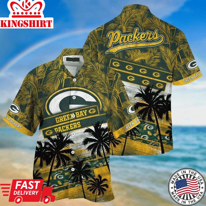 Nfl Green Bay Packers Coconut Tree Beach Trendy Hawaiian Shirt Aloha Shirt