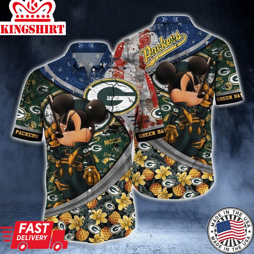 Nfl Green Bay Packers Mickey Mouse Edition Trendy Hawaiian Shirt Aloha Shirt